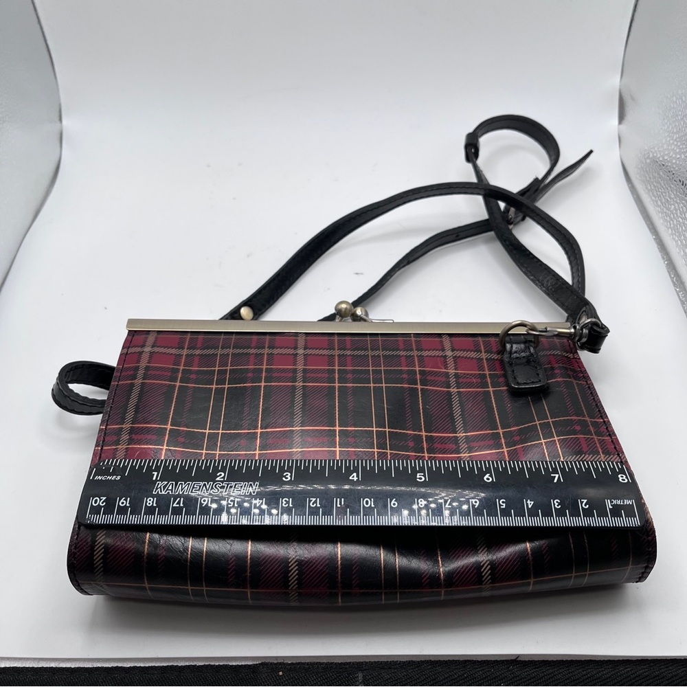 PATRICIA NASH VALLINA FRAME CROSSBODY BAG TARTAN PLAID red black gold - Picture 7 of 7